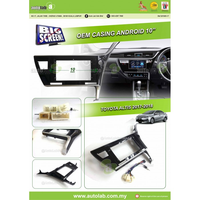 Big Screen Casing Android - Toyota Altis 2017-2018 (10inch)